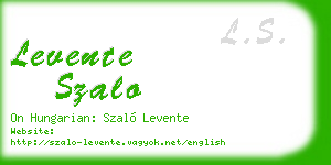 levente szalo business card